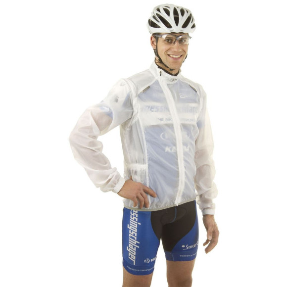 2 em 1 corta-vento transparente / colete tamanho S M-WAVE (715484)