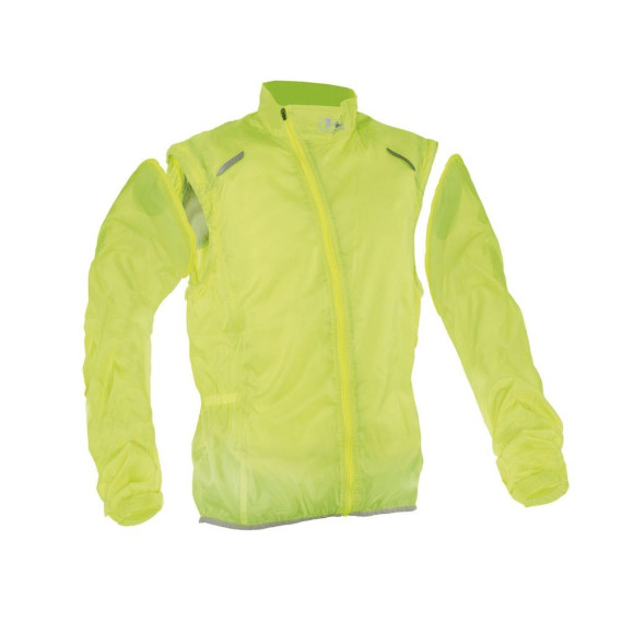 2 em 1 corta-vento / colete amarelo tamanho S M-WAVE (715480)