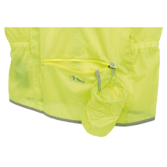 2 em 1 corta-vento / colete amarelo tamanho S M-WAVE (715480)