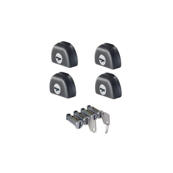 4 tampas de extremidade antirroubo Cruz Alu 45x30 + 4 lâmpadas antirroubo