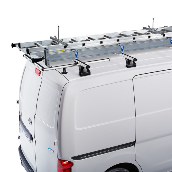 2 suportes extensíveis de rolo de alumínio Cruz + rolo de aço inoxidável de 80 cm