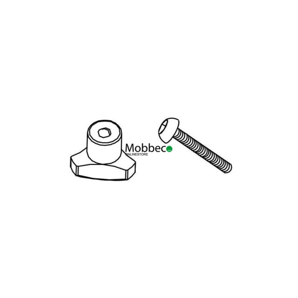 Conjunto pomo+tornillo M8x55 portakayak Cruz Rafter (890-303)