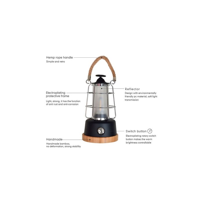 Lâmpada LED com corda de cânhamo