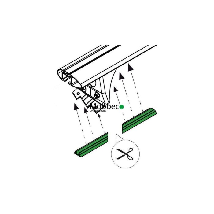 Pack Gomas cubre-carril para barras de aluminio Cruz (012-151 y 012-152)