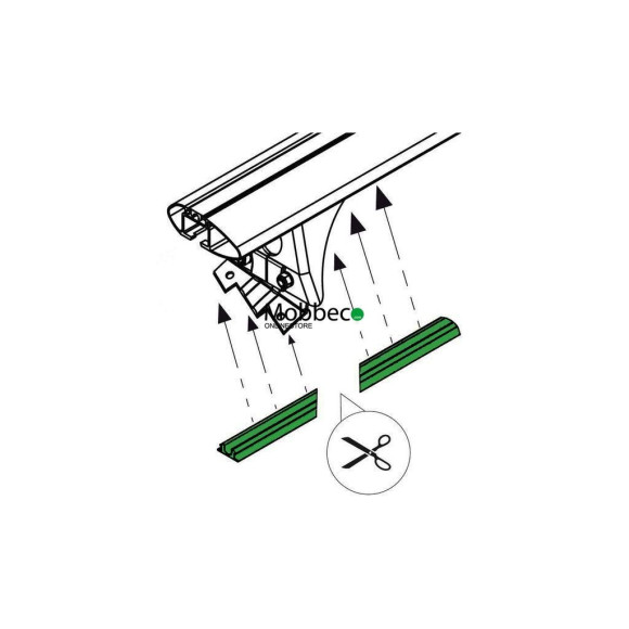 Pack Gomas cubre-carril para barras de aluminio Cruz (012-151 y 012-152)
