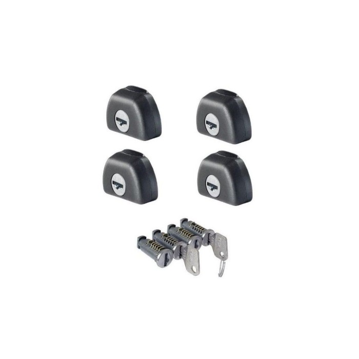 4 conteras antirrobo Cruz Alu 45x30 + 4 bombillos antirrobo