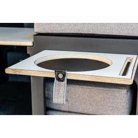 Gaveta direita para armazenamento com prateleira e tigela dobrável 2