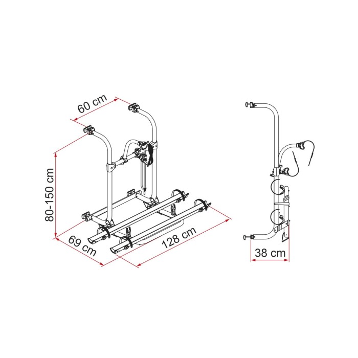 Porta-bicicletas para caravanas Fiamma Simple Plus 200 ao melhor preço