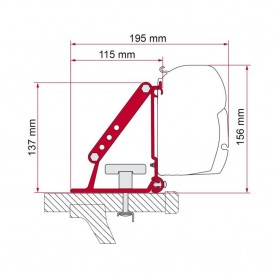 Suporte de toldo Fiamma F35 / F45s em barras de tejadilho
