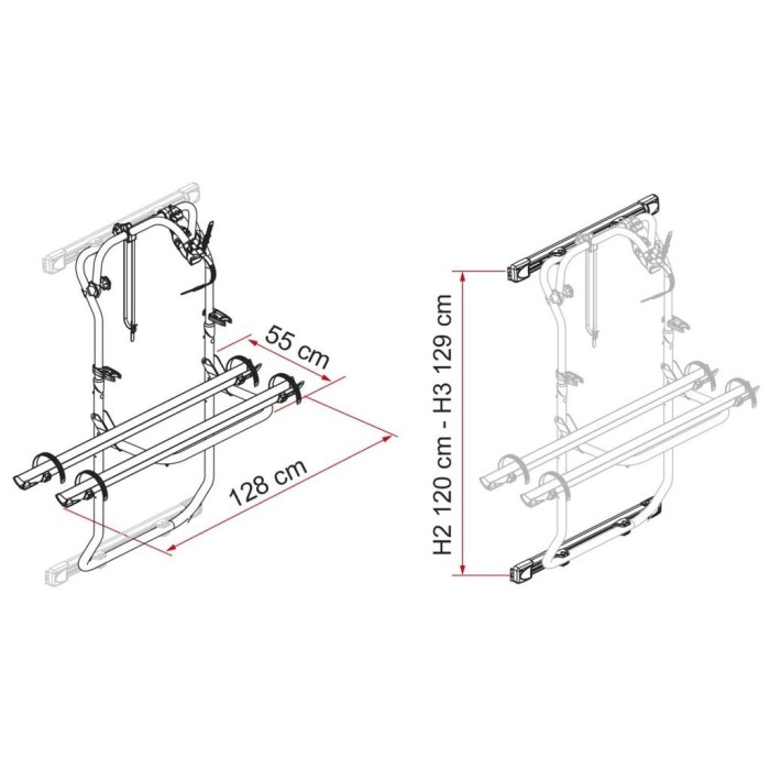 Porta-bicicletas de porta Fiamma para F. TRANSIT (14-) ao melhor preço