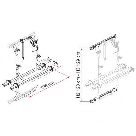Porta-bicicletas de porta Fiamma para F. TRANSIT (14-) ao melhor preço