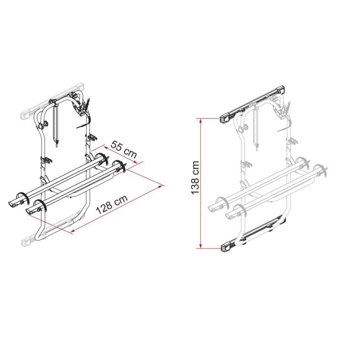 Porta-bicicletas de porta Fiamma para M. Sprinter (06-18--) VW. Crafter (06-16) H2/H3