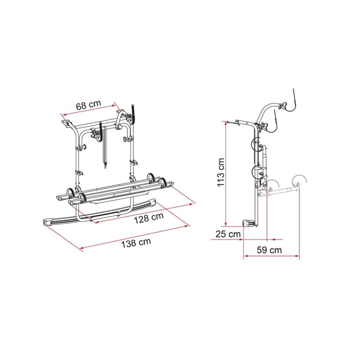 Porta-bicicletas de porta Fiamma Carry-Bike Volkswagen Caddy ao melhor preço