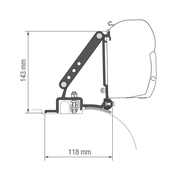 Toldo Fiamma F45S para F. Ducato/C. Jumper/P. Boxer L2H2 (06-14)