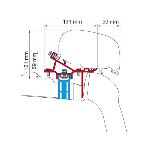 Toldo Fiamma F80S para MAN TGE / VW Crafter L3H3 con T-Track (2017--)