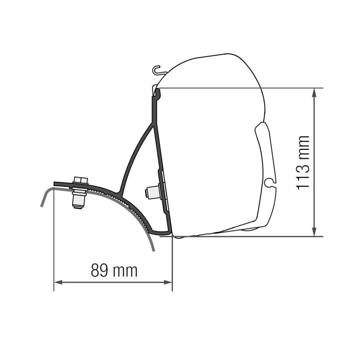 Toldo Fiamma F45S para N. Primastar L1H1 (02-16) / O. Vivaro / R. Trafic L1H1 (01-14)