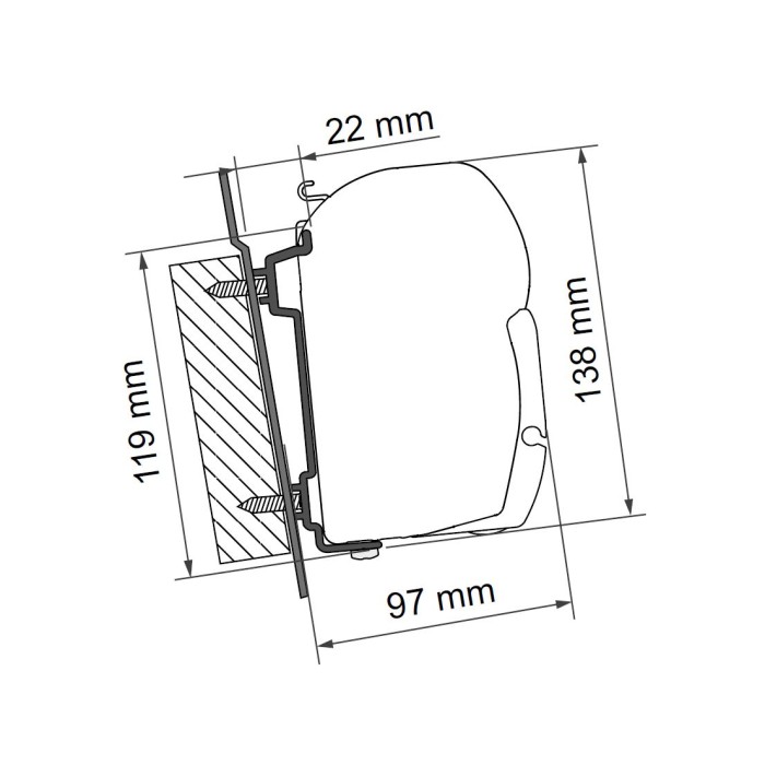 Toldo Fiamma F45S para N. Primastar L2H2 (02-16) / O. Vivaro / R. Trafic L2H2 (01-14)