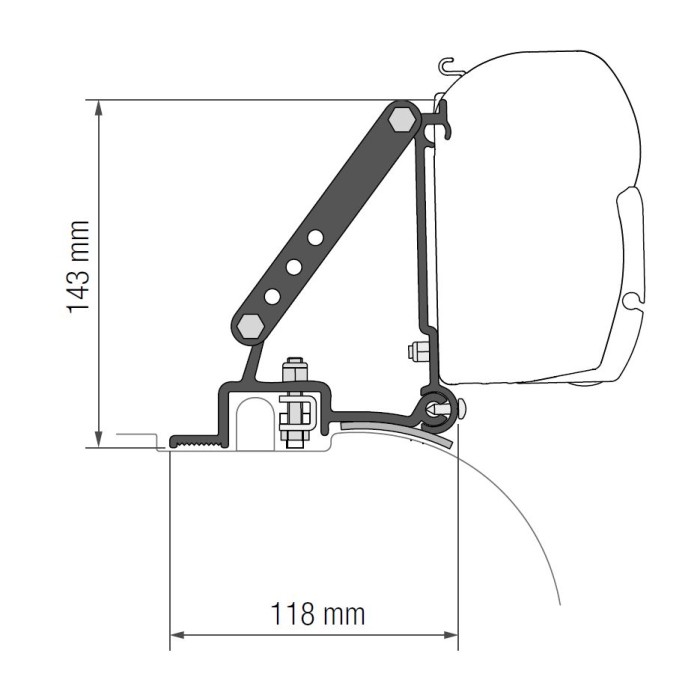 Toldo Fiamma F45S para F. Ducato / C. Jumper / P. Boxer L2H2 (94-06)