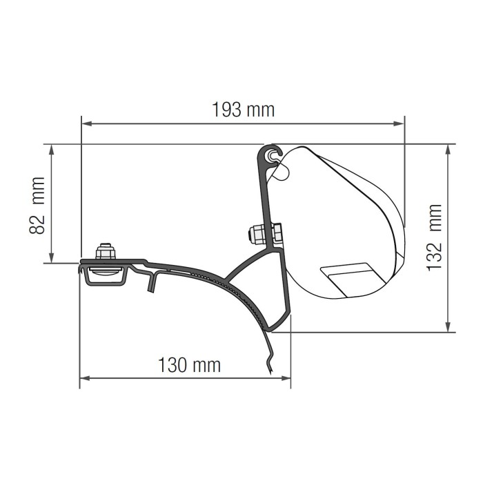 Fiamma Toldo F35Pro para VW Multivan / Caravelle / Transporter T5 (03-15) T6 (15--) L2H1 T-Track