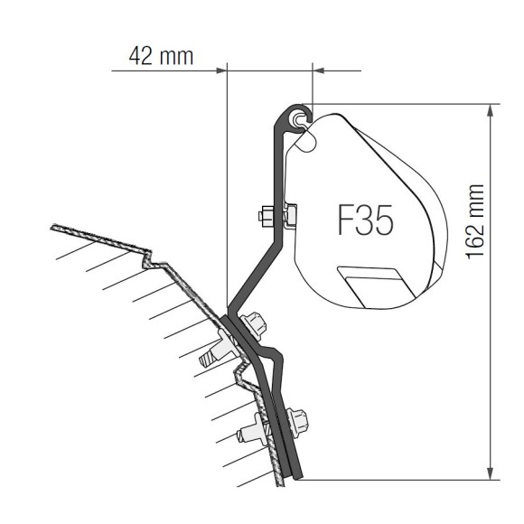 Toldo Fiamma F35Pro para VW Multivan / Caravelle / Transporter T4 (91-03) L1H1