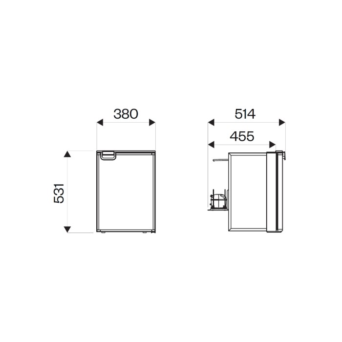 Frigorífico autocaravana/ Frigorífico compressor 12V/24V Indel B Cruise 42
