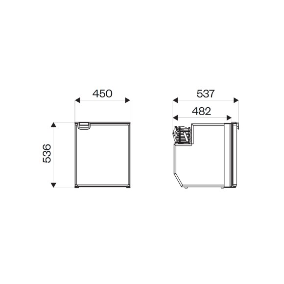 Frigorífico autocaravana/ Frigorífico compressor 12V/24V Indel B Cruise 65
