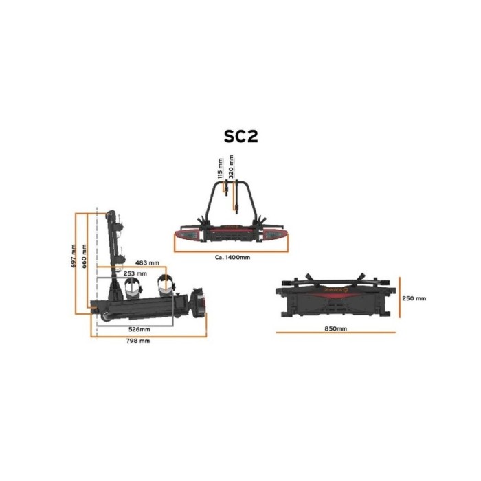 Porta-bicicletas de engate Spinder SC2 (2 bicis)