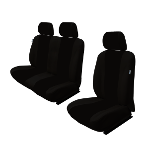 Funda de Asiento Universal Negro para furgoneta – Compatible con Airbag y Transpirable (Set 3 Piezas)