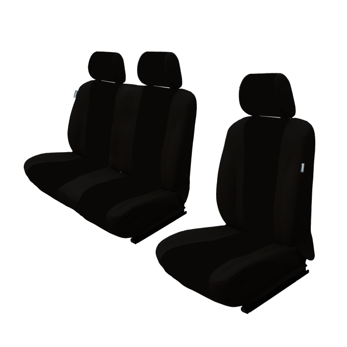 Funda de Asiento Universal Negro para furgoneta – Compatible con Airbag y Transpirable (Set 3 Piezas)