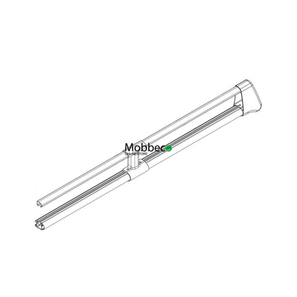 Corrimão lateral traseiro esquerdo de 130 cm para Cruz Evo Rack Alu