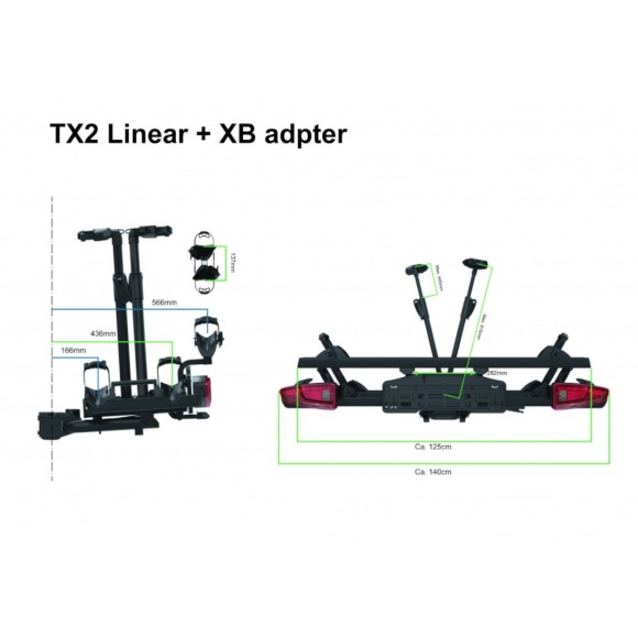 Portabicicletas universal Spinder TX2 LED (2 bicis) | Mobbec