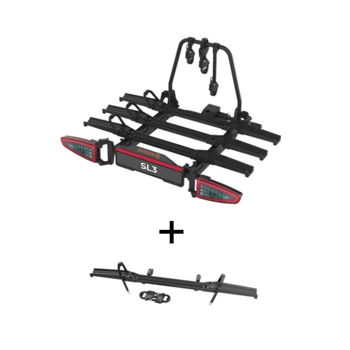 Suporte de bicicletas extensível Spinder SL3 + adaptador para 4 bicicletas
