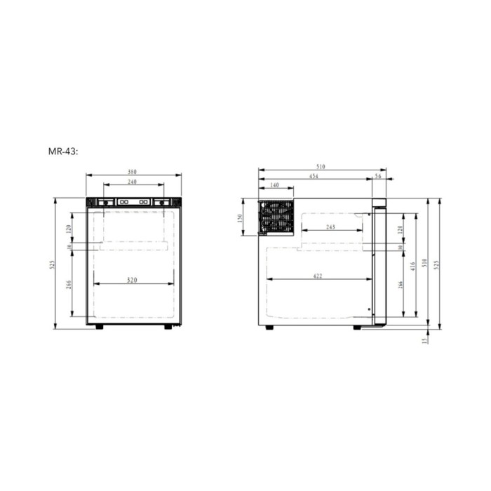 Nevera camper con compresor para furgonetas Mestic MR-43SL