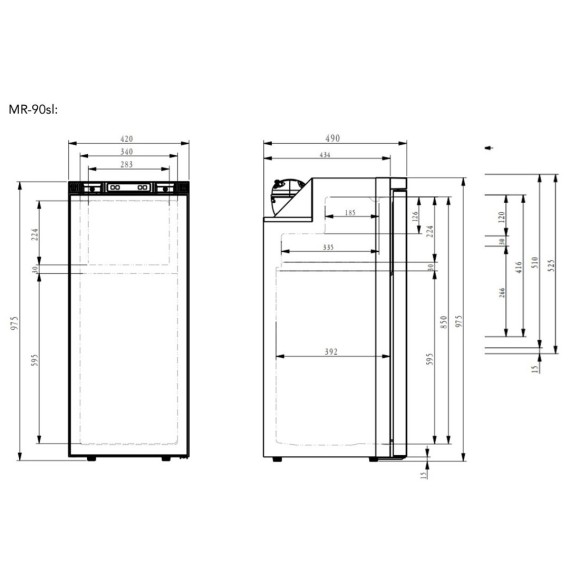 Nevera camper con compresor para furgonetas Mestic MR-90SL