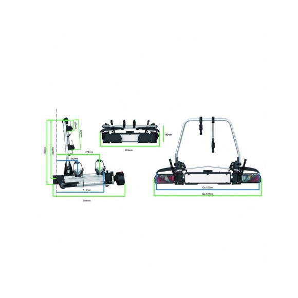 Porta-bicicletas camper Enduro SD260 + baú específico para carrinhas camper